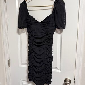 Black Rouched Bodycon Dress